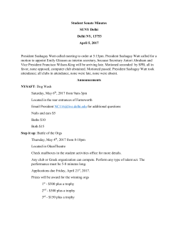 Student Senate Minutes SUNY Delhi Delhi NY, 13753 April 5, 2017