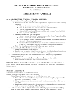 Driven By Data: Entry Plan for New Principal in Existing