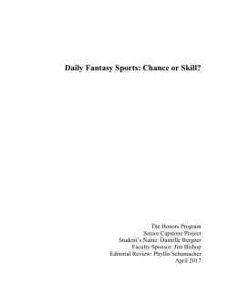 Daily Fantasy Sports: Chance or Skill?