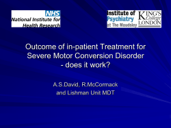Outcome of in-patient Treatment for Severe Motor Conversion Disorder