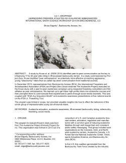 3-2-1 Dropping! Harnessing Freeride Athletes as Avalanche