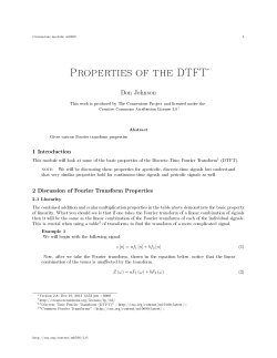 Properties of the DTFT&lowast;