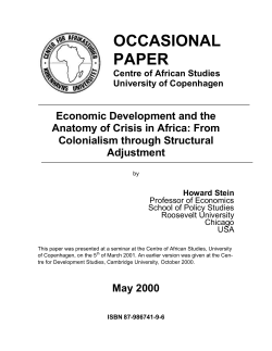 Economic development and the anatomy of crisis in Africa