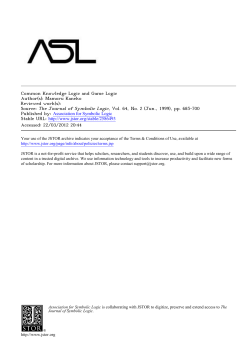 Common Knowledge Logic and Game Logic