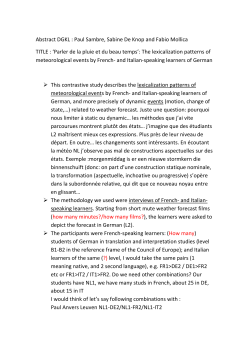 interviews of French- and Italian-speaking learners