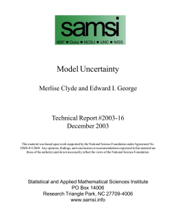 Model Uncertainty - The Statistical and Applied Mathematical