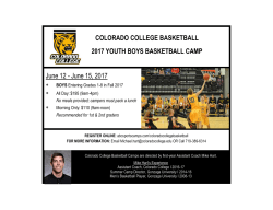 June 15, 2017 COLORADO COLLEGE BASKETBALL 2017 YOUTH