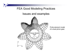 FEA Good Modeling Practices Issues and examples