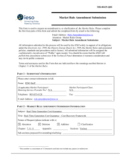 MR-00425-Q00: Market Rule Amendment Submission