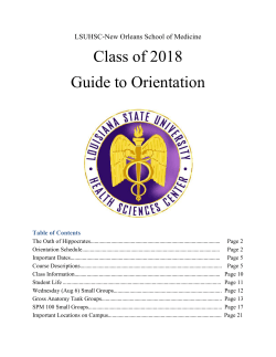 Guide to Orientation - LSU School of Medicine