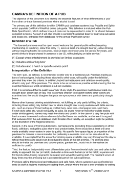 CAMRA`s DEFINITION OF A PUB