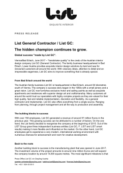 List General Contractor / List GC: The hidden champion continues to