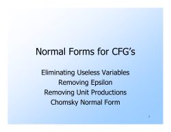 Normal Forms for CFG`s