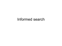 Artificial intelligence 1: informed search