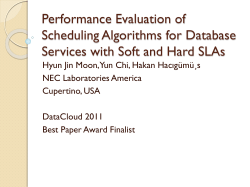 Performance Evaluation of Scheduling Algorithms for Database