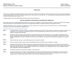 Official Rules of the Cook County Board of Review of Cook County