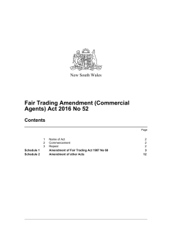 Fair Trading Amendment (Commercial Agents) Act 2016