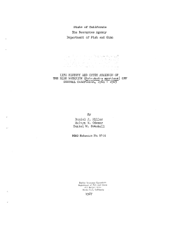 State of` California The Resources Agency Department of` Fish and