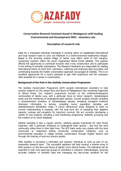 Conservation Research Assistant based in Madagascar with leading