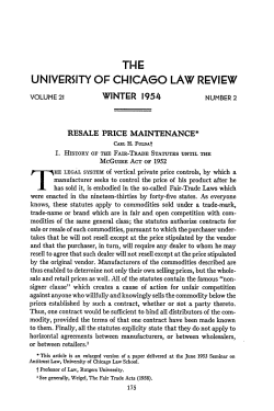 Resale Price Maintenance - Chicago Unbound