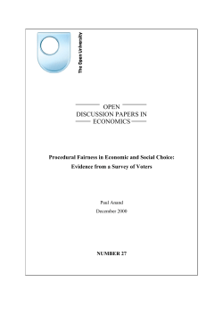 Procedural Fairness in Economic and Social