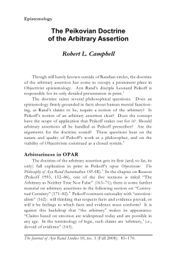 The Peikovian Doctrine of the Arbitrary Assertion