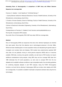 Assessing Runs of Homozygosity: A comparison of SNP