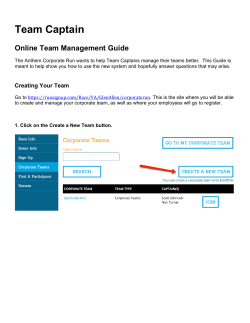 Team Captain - Sports Backers