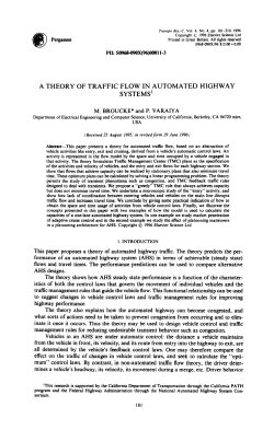 a theory of traffic flow in automated highway systems