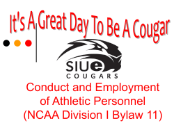 Conduct and Employment of Athletic Personnel