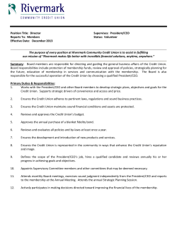 Position Title: Director Supervises: President/CEO Reports To
