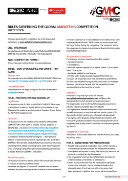 rules governing the global marketing competition