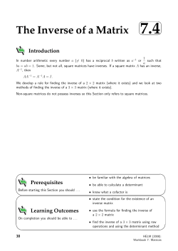 The Inverse of a Matrix