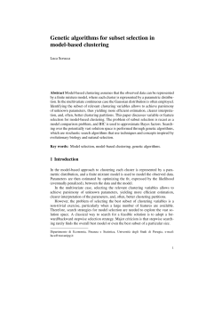 Genetic algorithms for subset selection in model