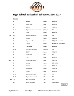 High School Basketball Schedule 2016-2017