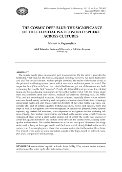 the cosmic deep blue: the significance of the celestial water world