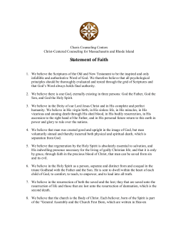 Charis Statement of Faith - Charis Counseling Centers