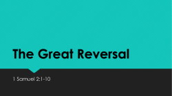 Hannah`s prophetic Reversal