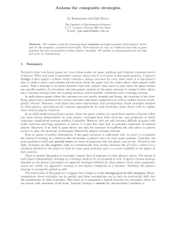 Axioms for composite strategies - The Institute of Mathematical