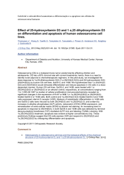 Effect of 25-hydroxyvitamin D3 and 1 &alpha;,25 dihydroxyvitamin D3 on