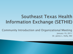 Southeast Texas Health Information Exchange (SETHIE)