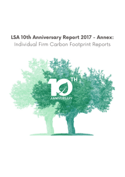 Individual Firm Carbon Footprint Reports LSA 10th Anniversary