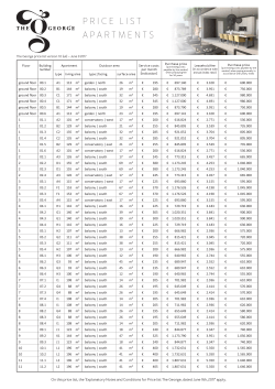 price list apartments