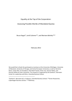 Equality at the Top of the Corporation: Assessing Possible Worlds of