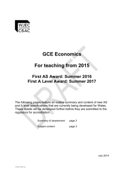 GCE Economics For teaching from 2015
