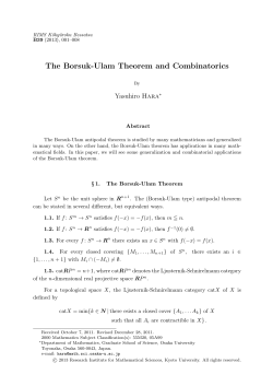 The Borsuk-Ulam Theorem and Combinatorics