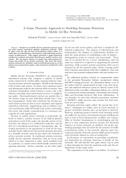 A Game Theoretic Approach to Modeling Intrusion