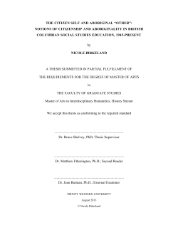 the citizen self and aboriginal “other”: notions of citizenship and