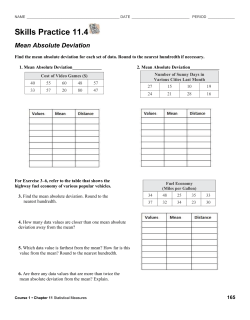 Skills Practice 11.4 Mean Absolute Deviation