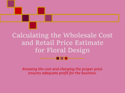 Calculating the Wholesale Cost and Retail Price